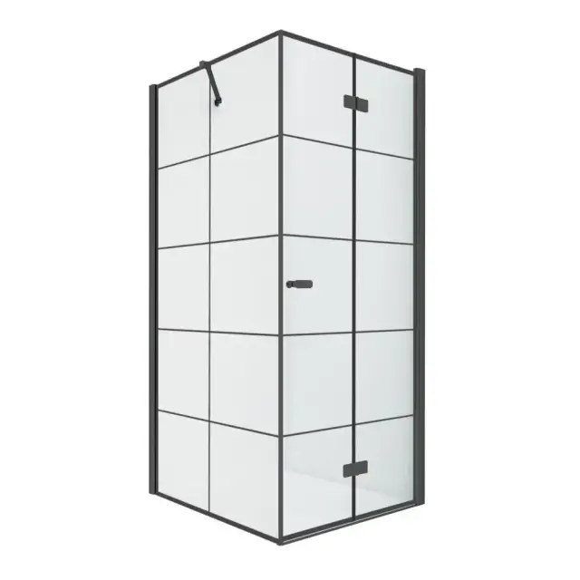 Душевое ограждение NEW TRENDY NEW SOLEO BLACK R 90x90x195 D-0290A/D-0121B (черный)