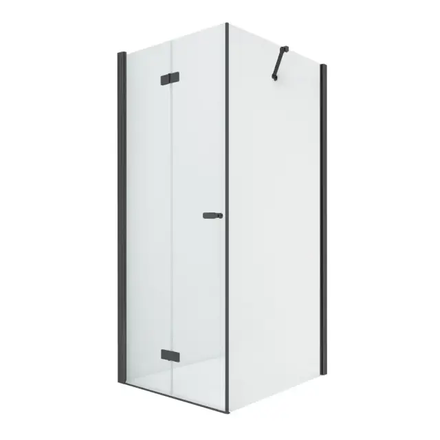 Душевое ограждение NEW TRENDY NEW SOLEO BLACK складные двери L 90x80x195 D-0235A/D-0114B (черный)