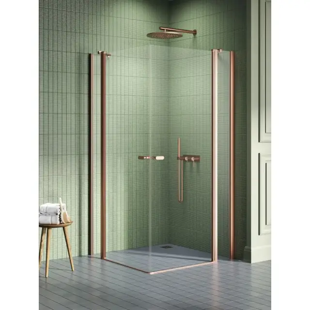 Душевое ограждение NEW TRENDY NEW SOLEO COPPER BRUSHED 110x110x195 K-2024 (брашированная медь)
