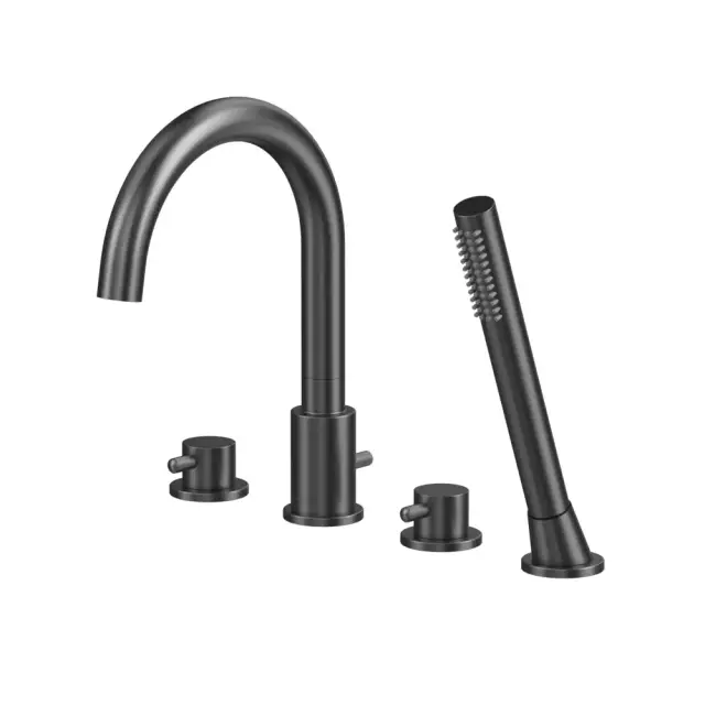 Смеситель для ванны на 4 отверстия WHITECROSS Y Y1232GM (оружейная сталь)