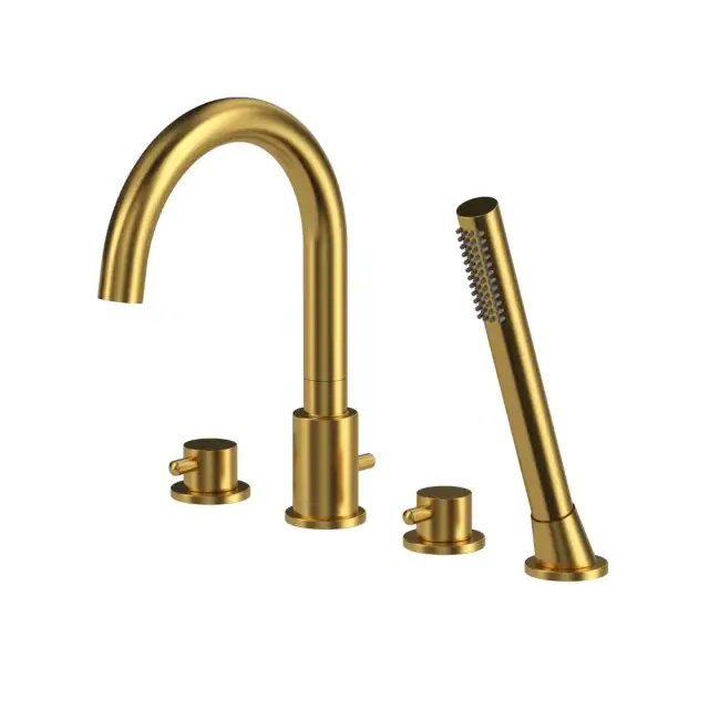 Смеситель для ванны на 4 отверстия WHITECROSS Y Y1232GLB (брашированное золото)