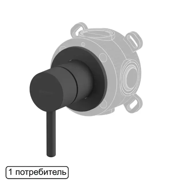 Смеситель скрытого монтажа на 1 потребитель WHITECROSS Y Y1241BL (черный мат)