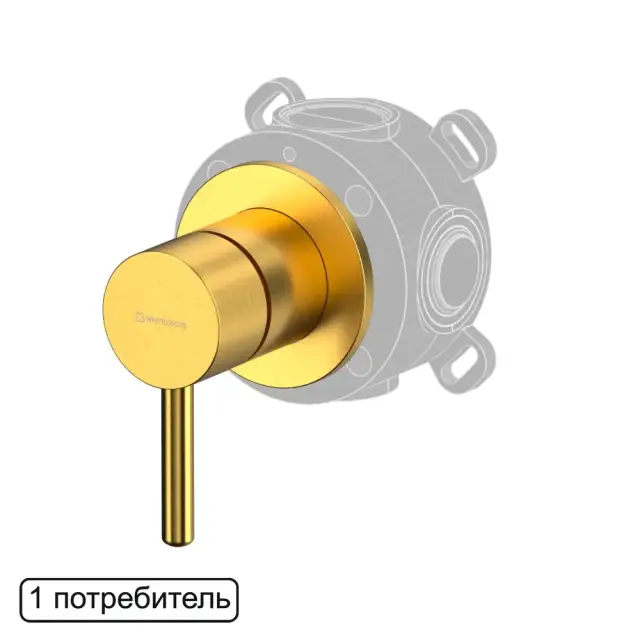 Смеситель скрытого монтажа на 1 потребитель WHITECROSS Y Y1241GLB (брашированное золото)