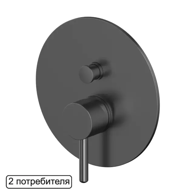 Смеситель скрытого монтажа на 2 потребителя WHITECROSS Y Y1235GM (оружейная сталь)