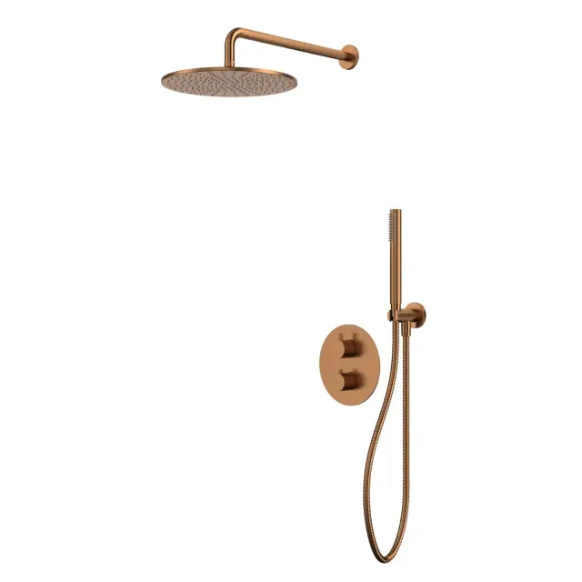 Термостатическая душевая система скрытого монтажа WHITECROSS Y YSET08CPB (брашированная медь)