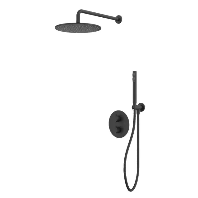 Термостатическая душевая система скрытого монтажа WHITECROSS Y YSET08BL (черный мат)