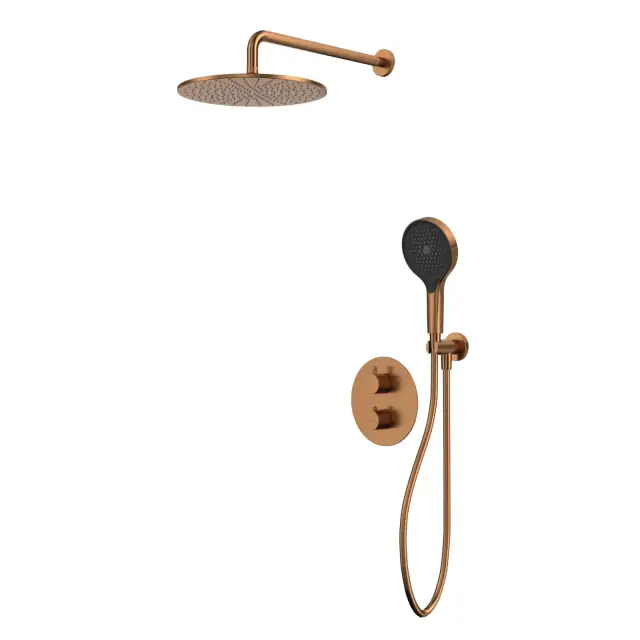 Термостатическая душевая система скрытого монтажа WHITECROSS Y YSET08TOPCPB (брашированная медь)