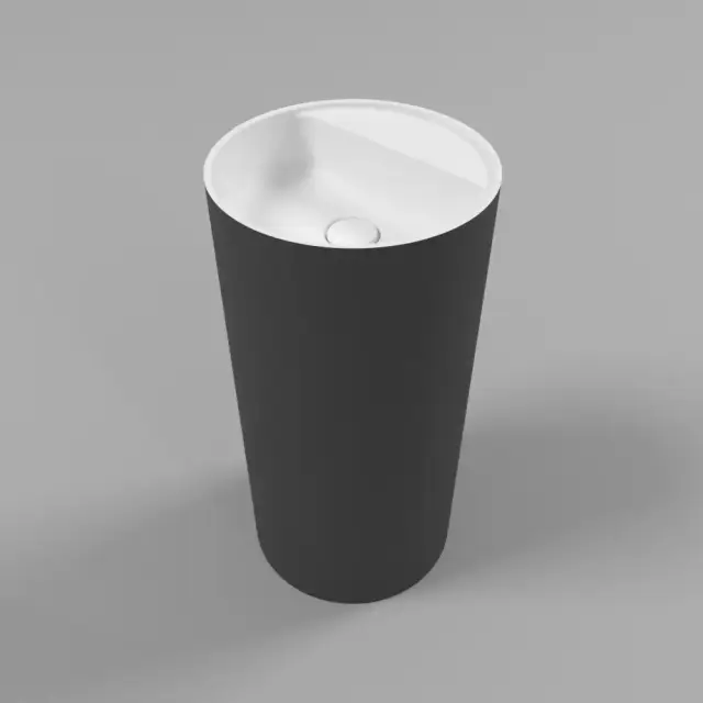 Умывальник WHITECROSS Pantheon D=43 (черный/белый мат) иск. камень