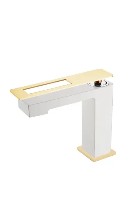 Boheme Q Смеситель для раковины на 1 отв., без дк, длина излива 13,2 см, цвет: white/gold 141-WG