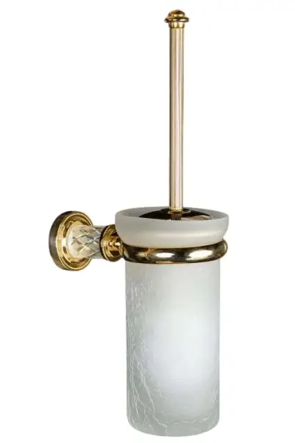 Boheme Murano Cristal Ершик для унитаза подвесной со стеклянной колбой, цвет: gold 10913-CRST-G