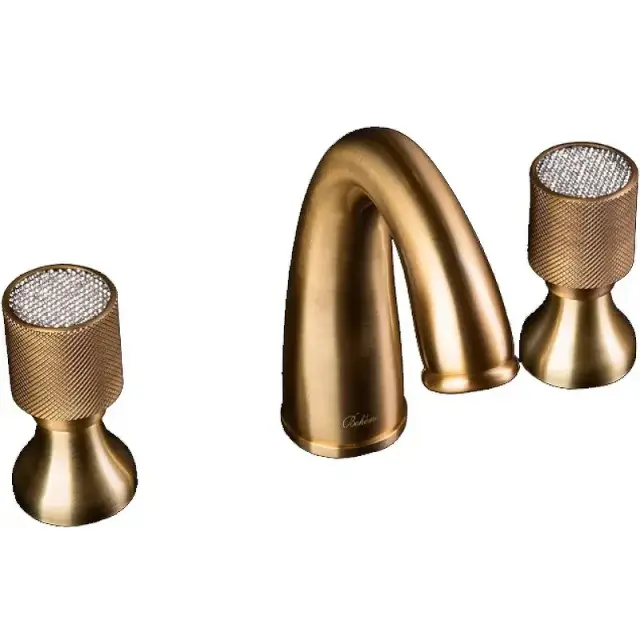 Boheme Royal Cristal Смеситель для раковины на 3 отверстия, излив 13,8 см, без дк, цвет: bronze 317-Royal/CRST