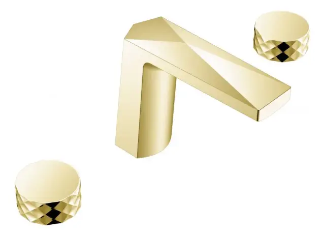 Boheme Venturo Diamond Смеситель для раковины на 3 отверстия, без дк, излив 15,2 см, цвет: matt gold 150-MG-DIAMOND