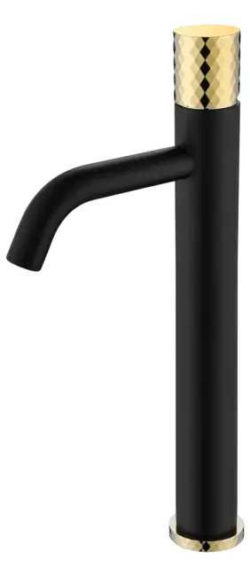 Boheme Stick Diamond Смеситель для раковины высота излива 20,6 см, без д/к, цвет: black/gold 122-BG