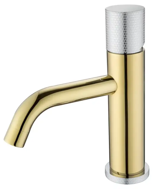 Boheme Stick Touch Смеситель для раковины длина излива 13,5 см, без дк, цвет: gold/chrome 121-GCR.2