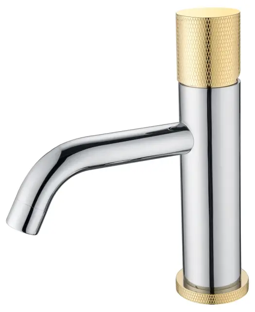 Boheme Stick Touch Смеситель для раковины длина излива 13,5 см, без д/к, цвет: chrome/gold 121-CRG.2