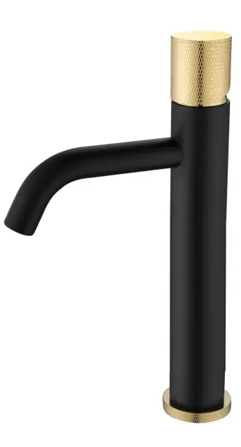 Boheme Stick Touch Смеситель для раковины длина излива 13,5 см, без дк, цвет: black/gold 121-BG.2