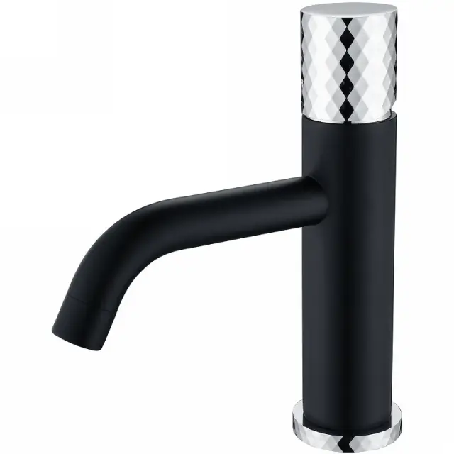 Boheme Stick Diamond Смеситель для раковины, излив 13,5 см, без донного клапана, цвет: black/chrome 121-BCR