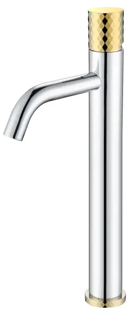 Boheme Stick Diamond Смеситель для раковины, излив 20,6 см, без донного клапана, цвет: chrome/gold 122-CRG