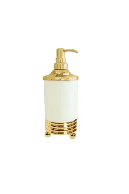 Boheme Hermitage Дозатор для жидкого мыла, настольный, керамическая колба, цвет: gold 10359