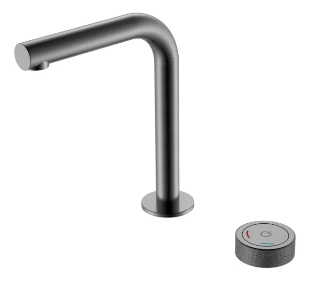 Boheme Tech Смеситель для раковины автомат. на 2 отв., выс. изл. 17,3 см, без д/к, цвет: gun metall 158-GM