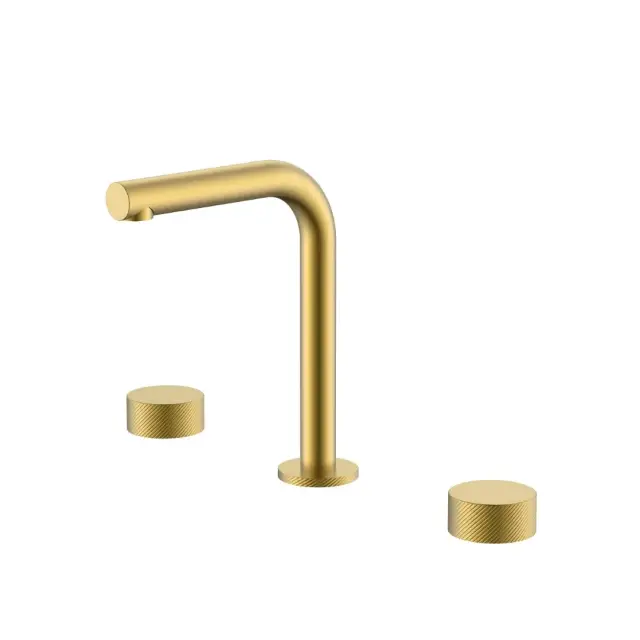Boheme Stick Spirale Смеситель для раковины на 3 отв., без дон. клап., излив 14 см, цвет: matt gold 152-MG.4