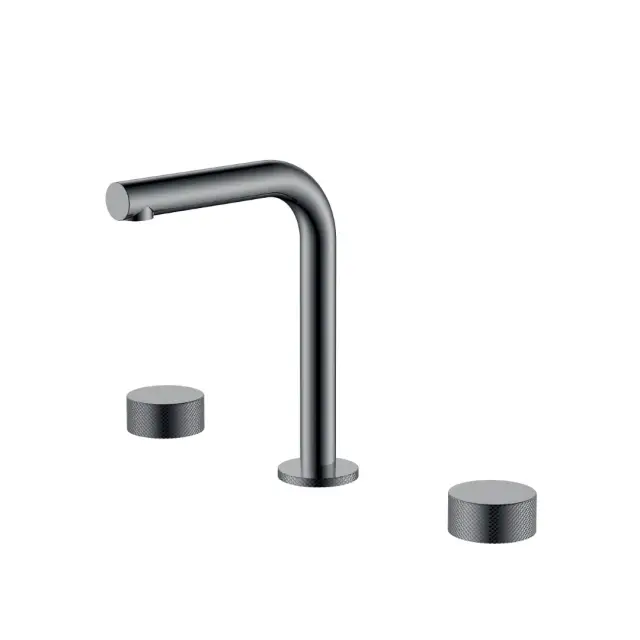 Boheme Stick Touch Смеситель для раковины на 3 отв., без д/к, излив 14 см, цвет: shine gun metall 152-SGM.2