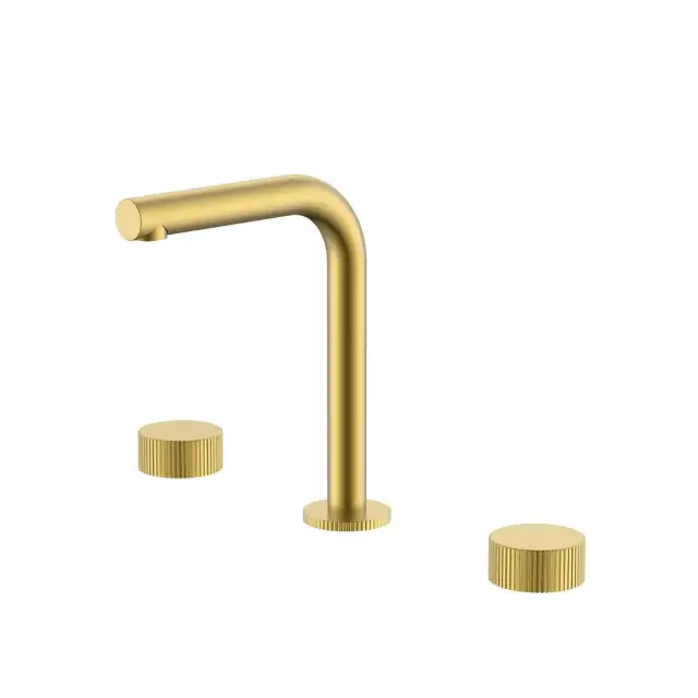 Boheme Stick Linea Смеситель для раковины на 3 отверстия, без д/к, излив 14 см, цвет: matt gold 152-MG.3