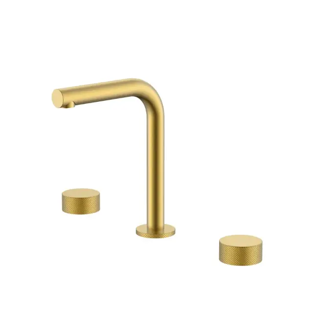 Boheme Stick Touch Смеситель для раковины на 3 отверстия, без д/к, излив 14 см, цвет: matt gold 152-MG.2