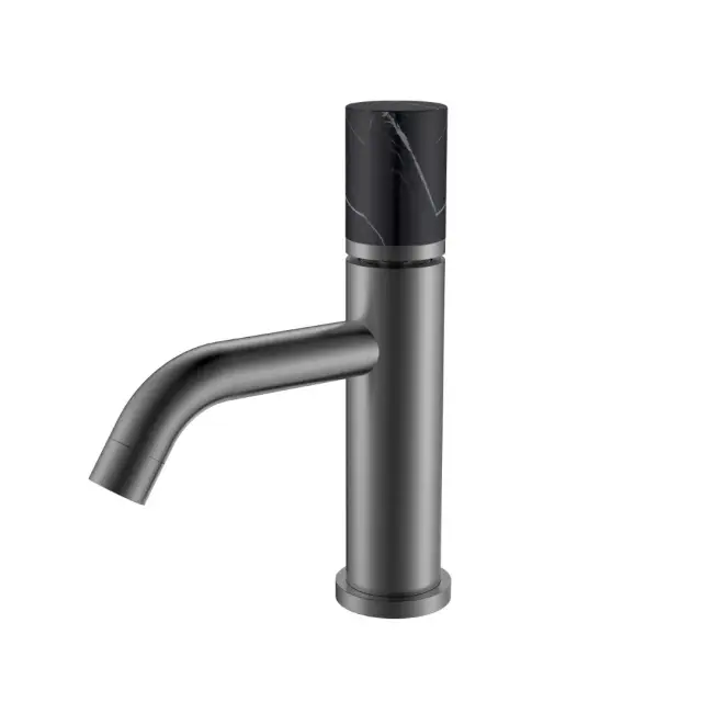 Boheme Stick Смеситель для раковины, без донного клап., излив 13,5 см, цвет: gun metall/mramor black 121-GM-MR-B