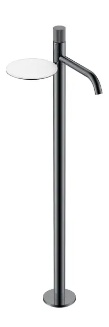 Boheme Stick Linea Смеситель для раковины напольный, полка, излив 25,8 см, цвет: shine gun metall 120-SGM.3