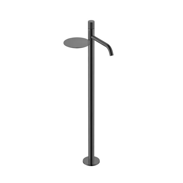 Boheme Stick Touch Смеситель для раковины напольный, полка, излив 25,8 см, цвет: shine gun metall 120-SGM.2