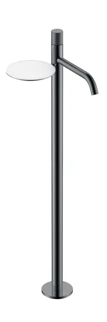 Boheme Stick Spirale Смеситель для раковины напольный, полка, излив 25,8 см, цвет: shine gun metall 120-SGM.4