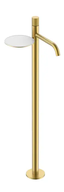 Boheme Stick Spirale Смеситель для раковины напольный, полка, излив 25,8 см, цвет: matt gold 120-MG.4