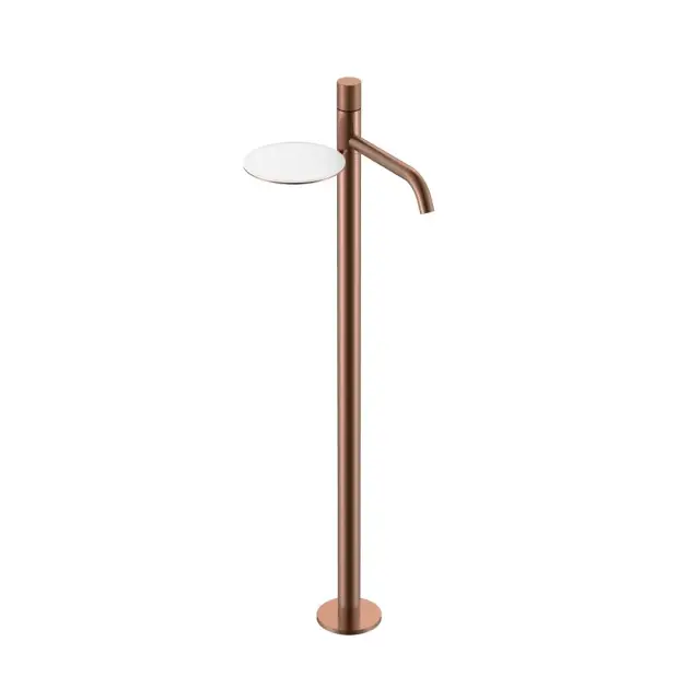 Boheme Stick Spirale Смеситель для раковины напольный, полка, излив 25,8 см, цвет: copper brushed 120-CB.4