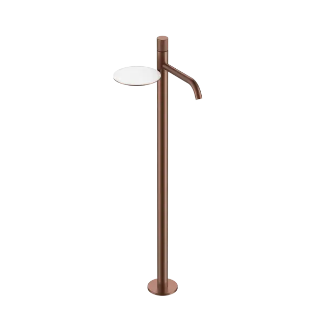 Boheme Stick Spirale Смеситель для раковины напольный, полка, излив 25,8 см, цвет: brushed bronze 120-BRB.4