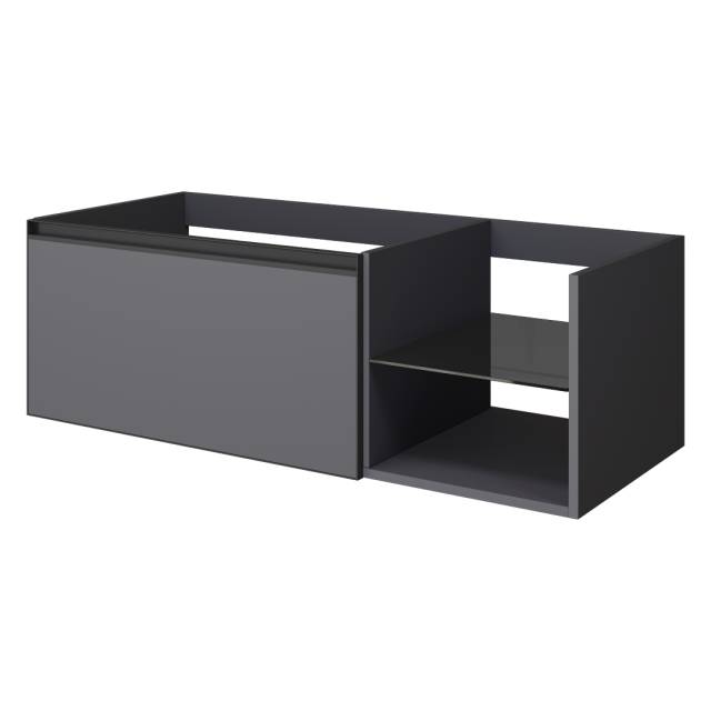 QUATRO 6 120см (80+40) тумба ANTHRACITE профиль ANTHRACITE c подсветкой