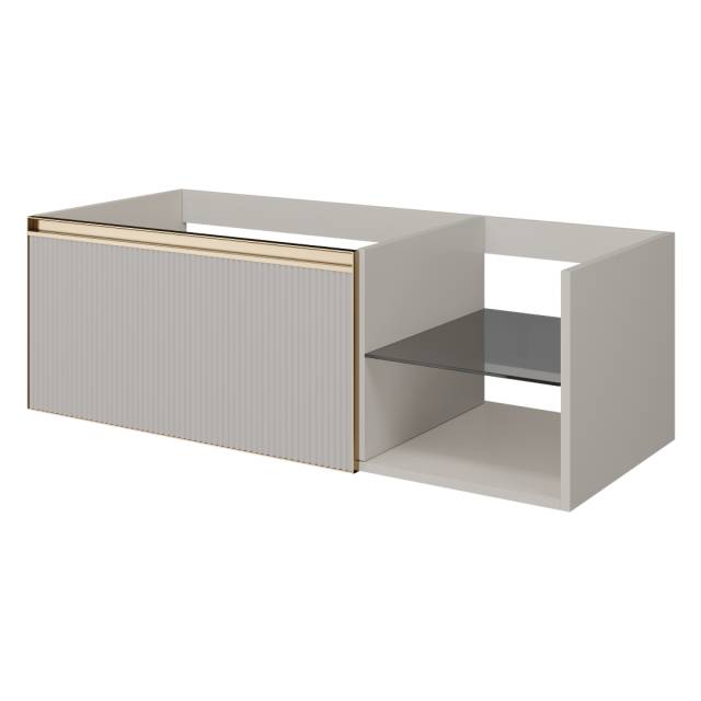 QUATRO 6 120см (80+40) тумба рифл CASHMERE FUGA профиль MATT GOLD