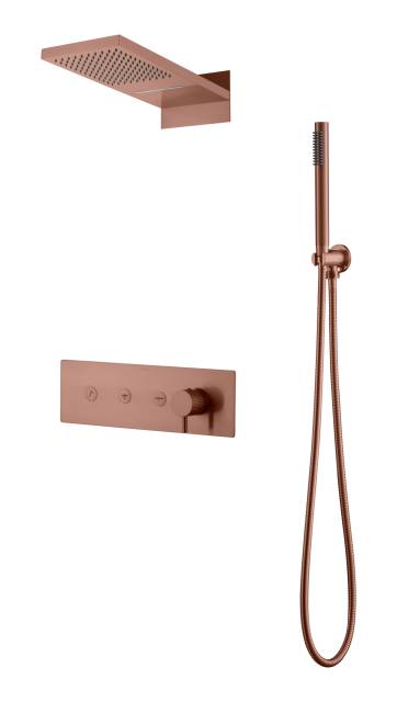 Встроенная душевая система FUSION, трехпозиционная COPPER BRUSHED