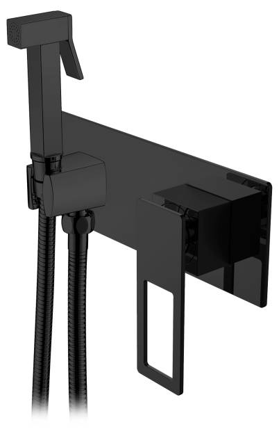 Гигиеническая лейка Q со смесителем BLACK BLACK