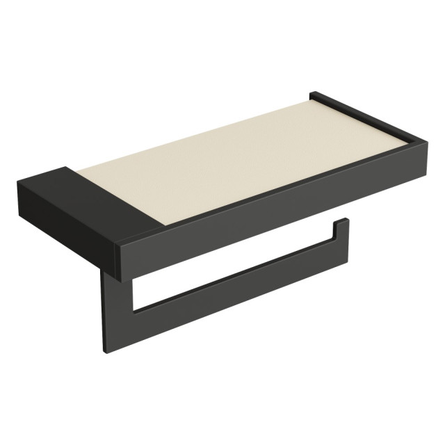 Держатель для туалетной бумаги c крышкой Qubic Black