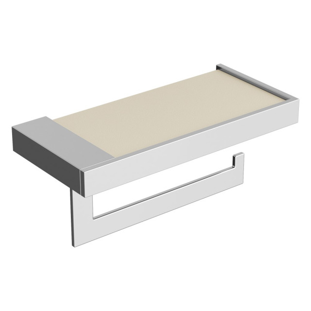 Держатель для туалетной бумаги c крышкой Qubic Chrome