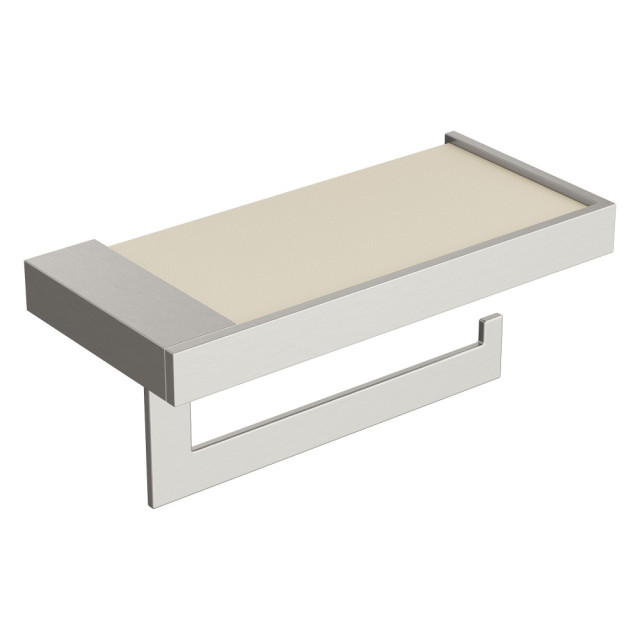 Держатель для туалетной бумаги c крышкой Qubic Nickel Brush