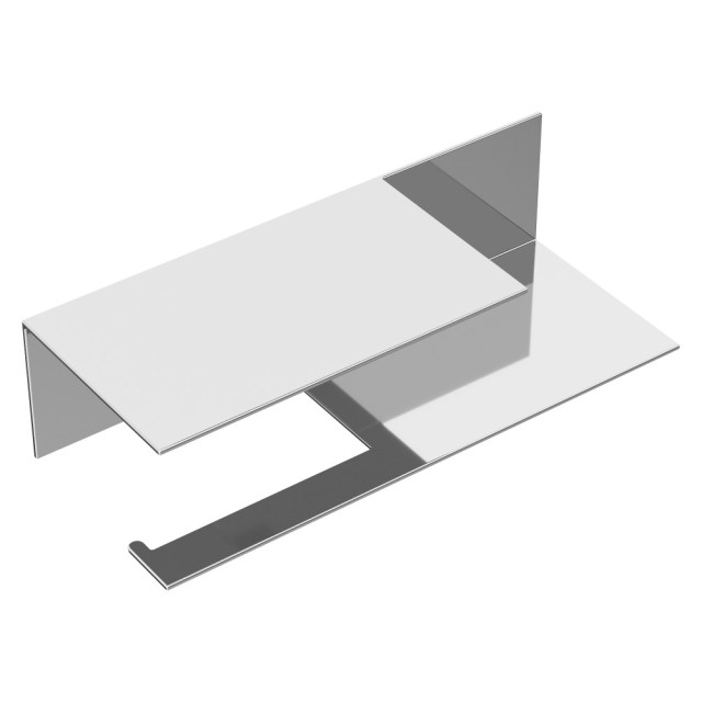Держатель для туалетной бумаги c полкой Qubic Chrome