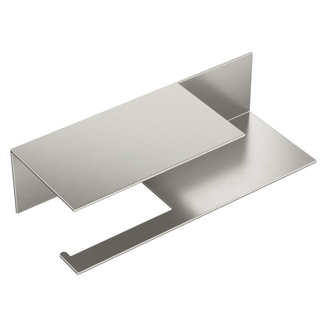 Держатель для туалетной бумаги c полкой Qubic Nickel Brush