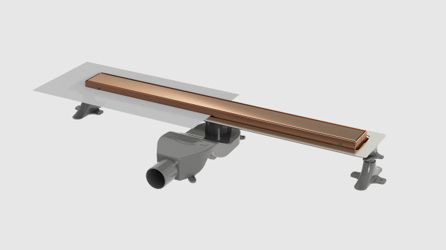 Душевой лоток Premium Linear 80см, нерж.сталь COPPER BRUSHED
