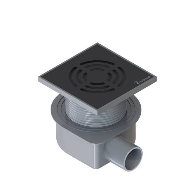 Душевой трап SMART DESIGN 10x10 cm, нерж.сталь ЧЕРНЫЙ
