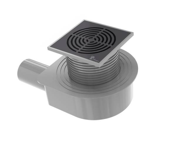 Душевой трап SMART DESIGN 15x15 cm, нерж.сталь ЧЕРНЫЙ