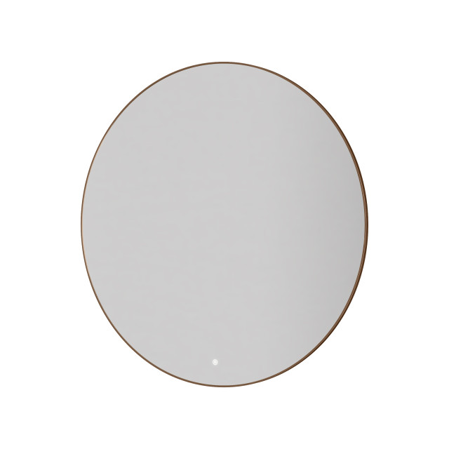 Зеркало круглое c мет. рамой, подсветка, сенсор, антизапотевание, 100см BRUSHED BRONZE