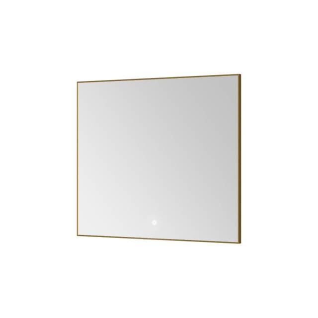 Зеркало прямоугольное c мет. рамой, подсветка, сенсор, 80*70см Matt Gold