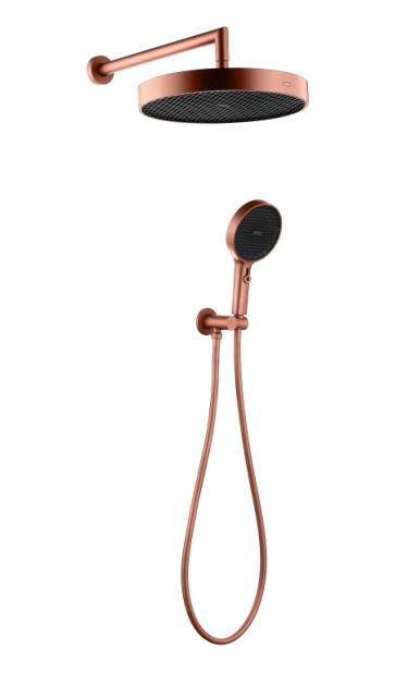 Лейка ручная+верхняя+выпуск+шланг CELL COPPER BRUSHED
